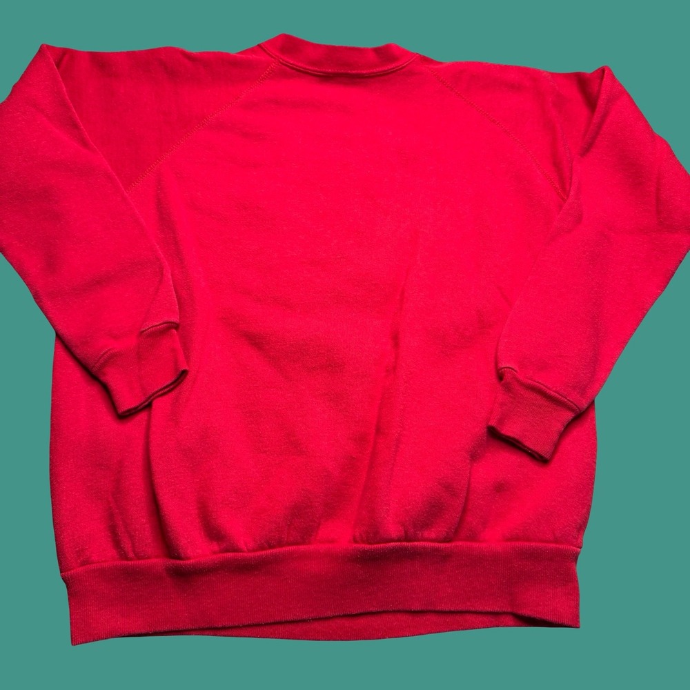 Vintage Nebraska Sweatshirt Mens Large Red White Raglan College USA Crafted - Picture 5 of 10